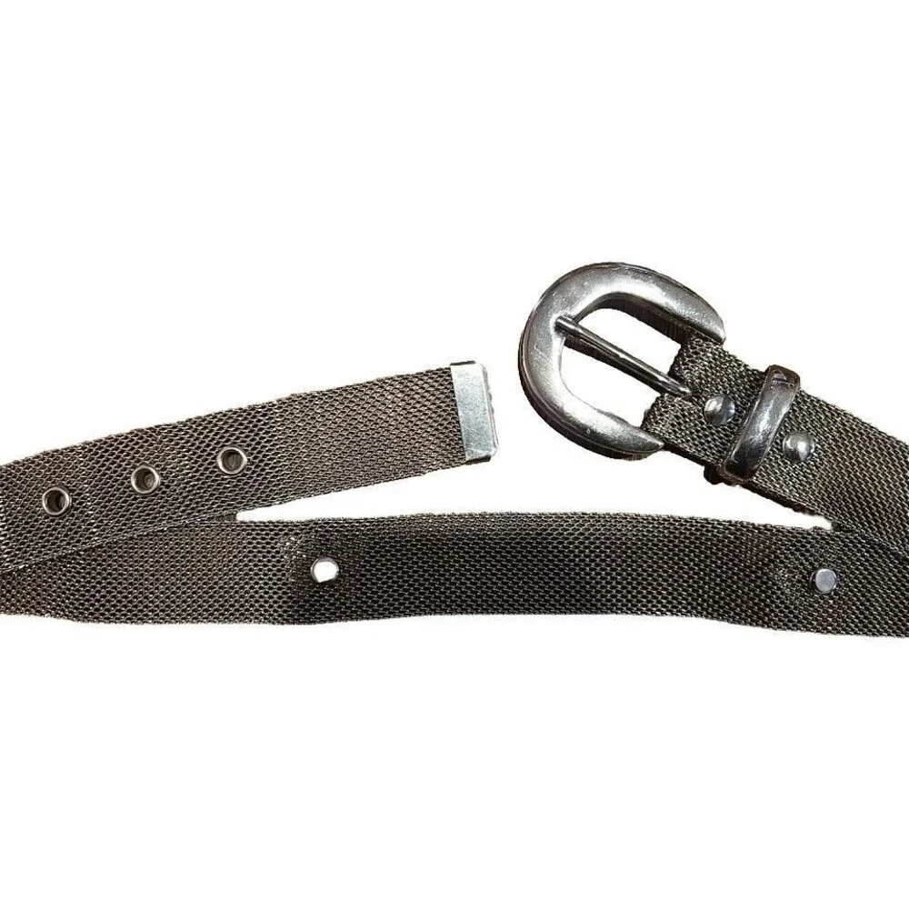 Vintage Stainless Metal Mesh Womens Belt Small Metal Chainlink Retro 27-33